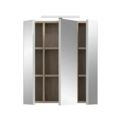 Hioshop Star spiegelkast incl verlichting 3 spiegeldeuren eik decor