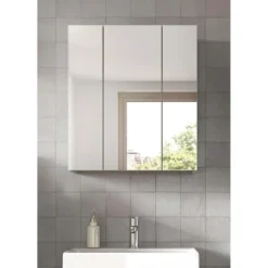 Hioshop Star spiegelkast 3 spiegeldeuren eik decor