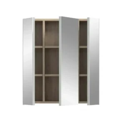 Hioshop Star spiegelkast 3 spiegeldeuren eik decor