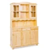 Hioshop Toswa vitrinekast 3 deuren- 2 glazen deuren- 3 lades- 2 open ruimtes