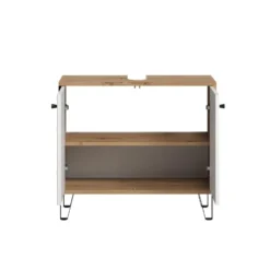 Hioshop Touch wastafel mat wit- eiken decor