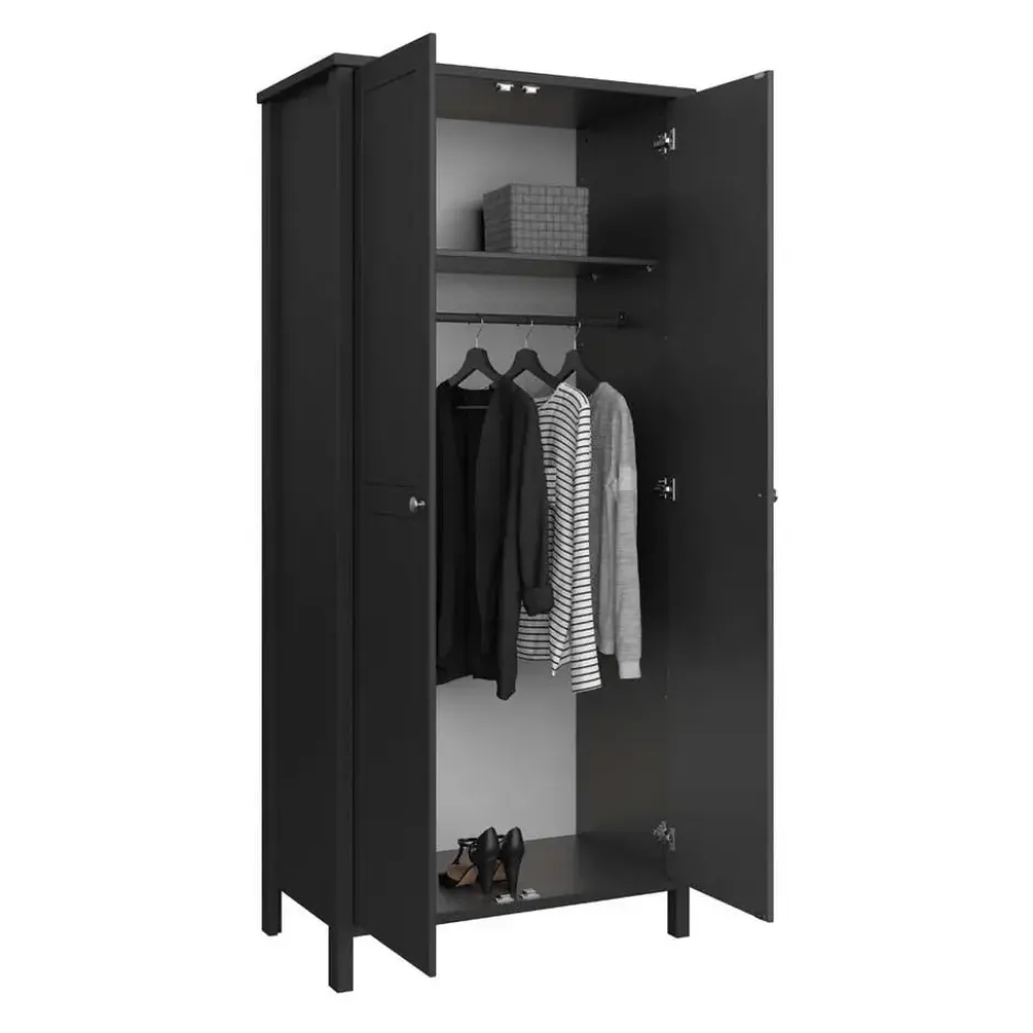 Hioshop Tromsø kledingkast 2 deuren koffiekleur