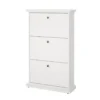 Hioshop Venedig schoenenkast met 3 klepdeuren in wit