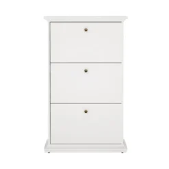 Hioshop Venedig schoenenkast met 3 klepdeuren in wit