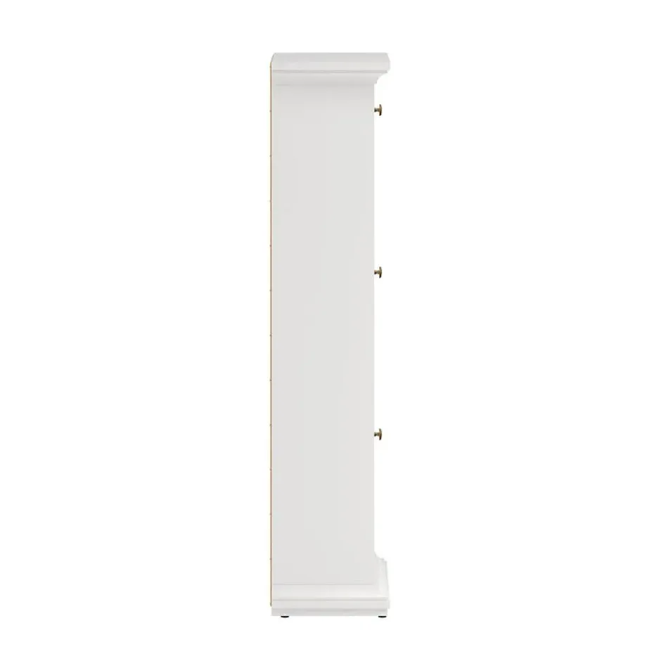 Hioshop Venedig schoenenkast met 3 klepdeuren in wit