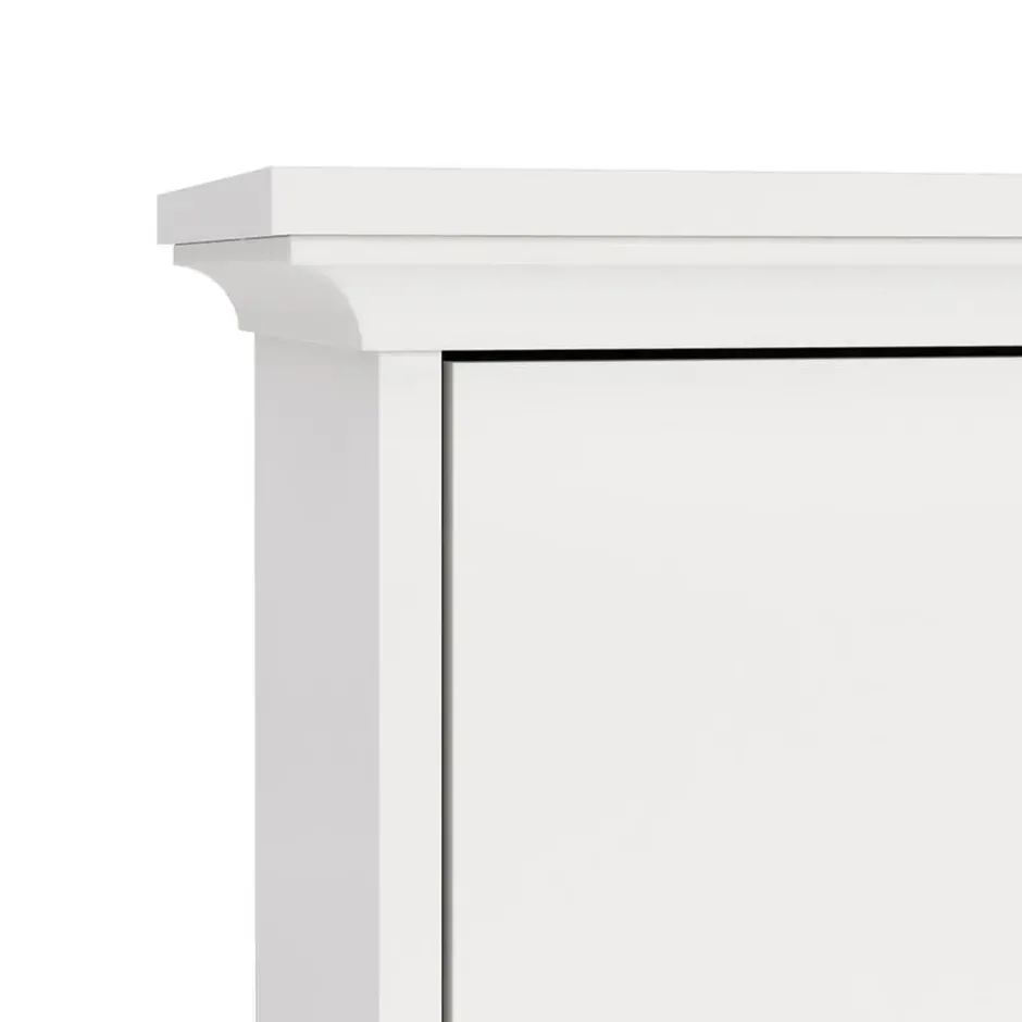 Hioshop Venedig schoenenkast met 3 klepdeuren in wit
