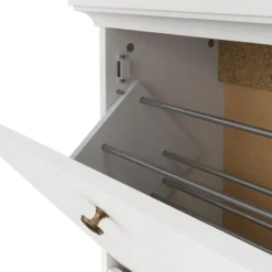Hioshop Venedig schoenenkast met 3 klepdeuren in wit