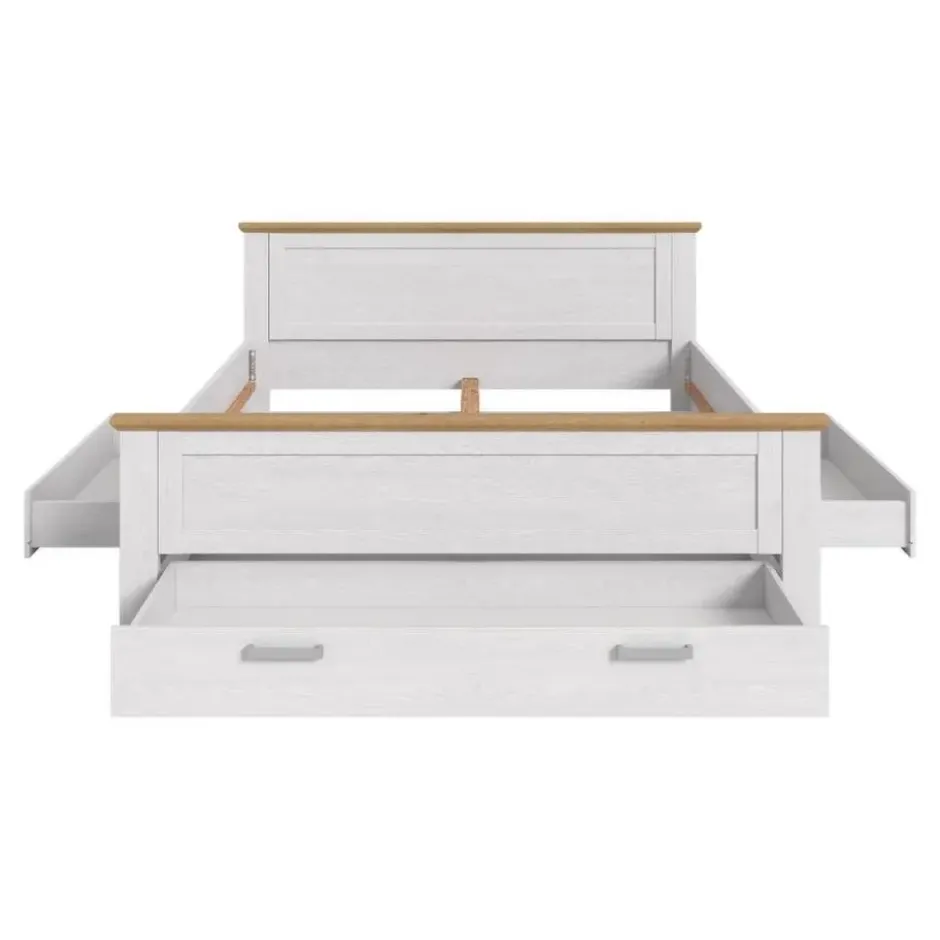 Hioshop Verona bed 180x200cm met opbergruimte Siberische lariks decor- eik