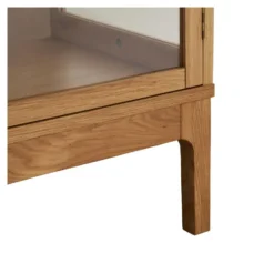 Hioshop Vigga vitrinekast 2 glazen deuren- 3 planken eik