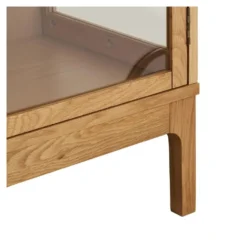 Hioshop Vigga vitrinekast 2 glazen deuren- 2 planken eik