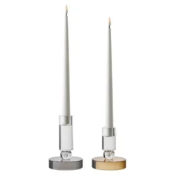 Hioshop Vilma kandelaar Ø8-5cm bruin- wit