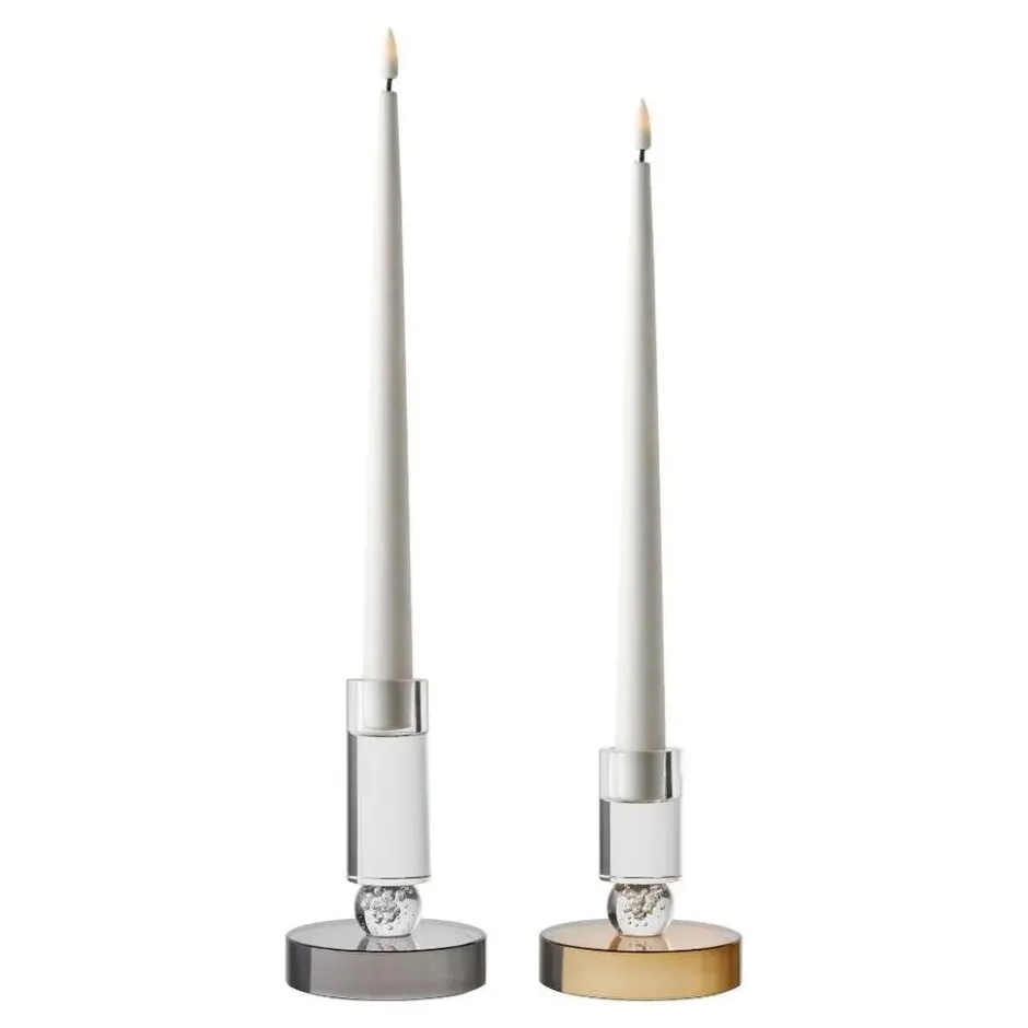 Hioshop Vilma kandelaar Ø8-5cm bruin- wit