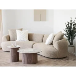Hioshop Vilma kandelaar Ø8-5cm bruin- wit
