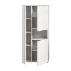Hioshop Vira badkamerkast 3 deuren 1 vak wit hoogglans- wit