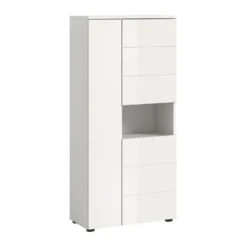 Hioshop Vira badkamerkast 3 deuren 1 vak wit hoogglans- wit