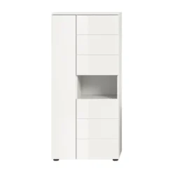 Hioshop Vira badkamerkast 3 deuren 1 vak wit hoogglans- wit