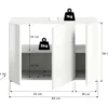 Hioshop Vira wastafel 3 deuren- 5 lades wit hoogglans- wit