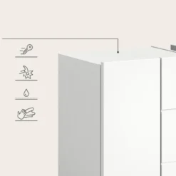 Hioshop Vira wastafel 3 deuren- 5 lades wit hoogglans- wit