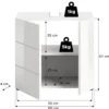 Hioshop Vira wastafel 2 deuren wit hoogglans- wit