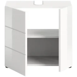 Hioshop Vira wastafel 2 deuren wit hoogglans- wit