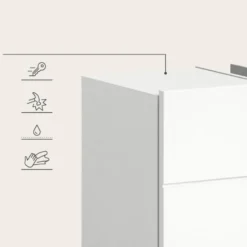 Hioshop Vira wastafel 2 deuren wit hoogglans- wit