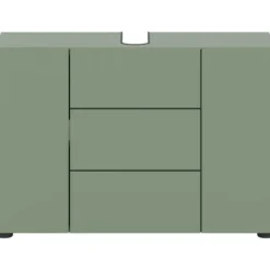 Hioshop Vira wastafel 3 deuren stoffig groen