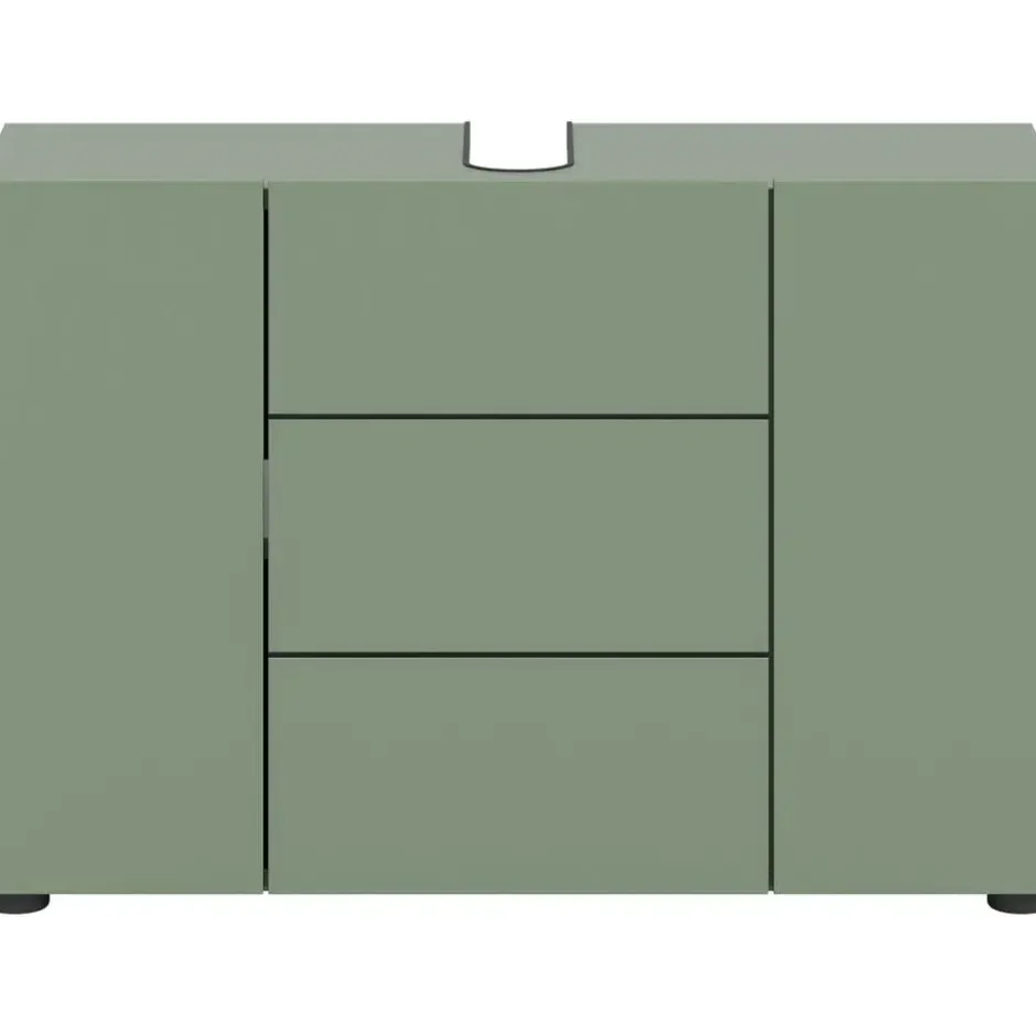 Hioshop Vira wastafel 3 deuren stoffig groen