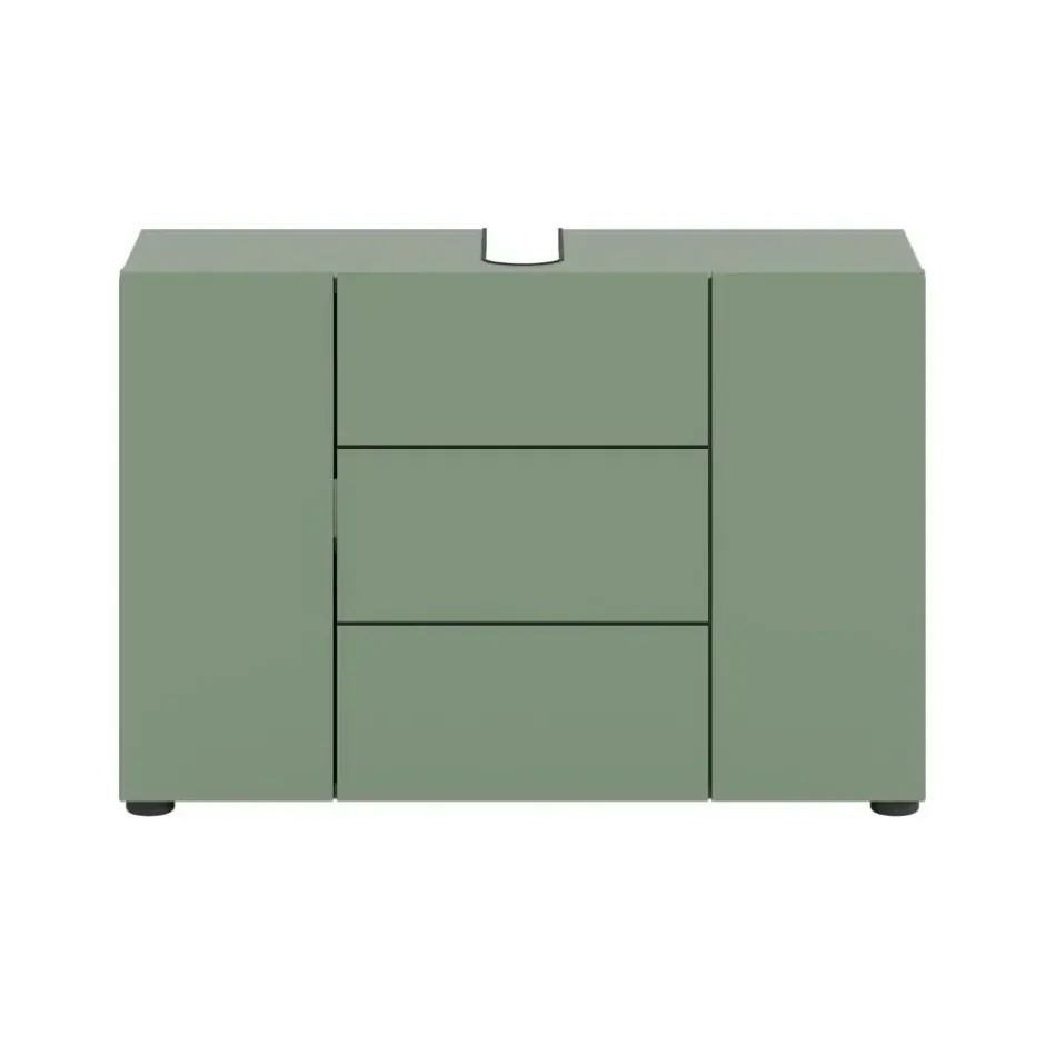 Hioshop Vira wastafel 3 deuren stoffig groen