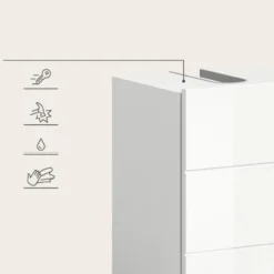 Hioshop Vira wastafel 1 deur wit hoogglans- wit