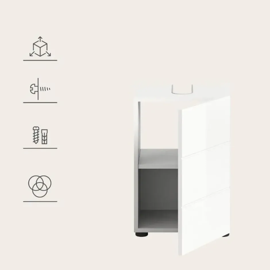 Hioshop Vira wastafel 1 deur wit hoogglans- wit
