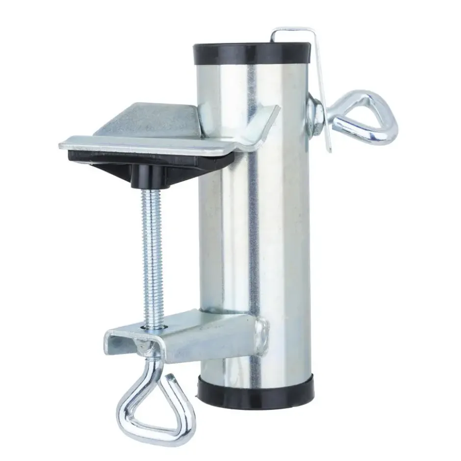 HI Parasolhouder voor op het balkon - zilver - metaal