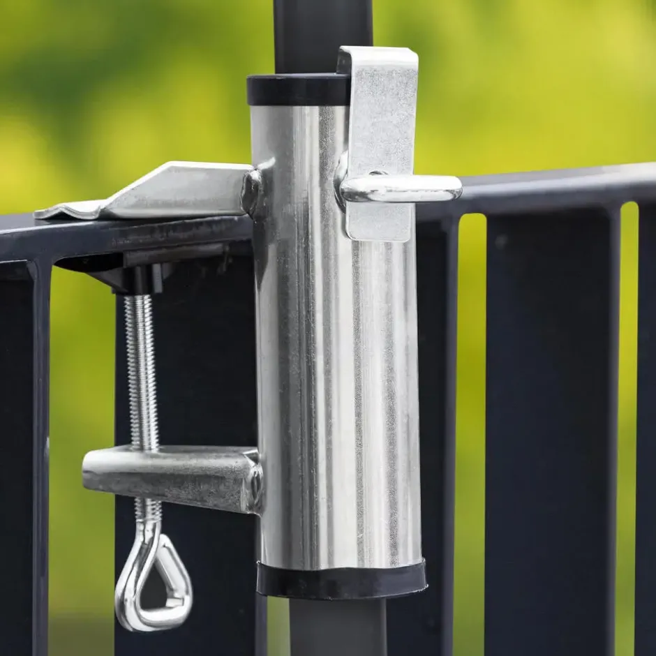 HI Parasolhouder voor op het balkon - zilver - metaal