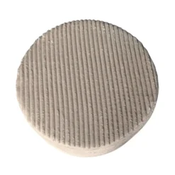 Hocker Rond Beige Ribstof - 80x80x39cm - Tilia