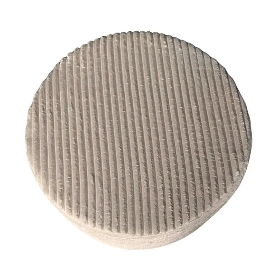Hocker Rond Beige Ribstof - 80x80x39cm - Tilia