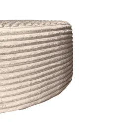 Hocker Rond Beige Ribstof - 80x80x39cm - Tilia