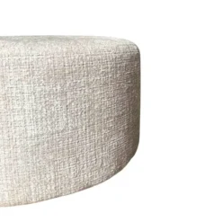 Hocker Rond Beige Stof - 60x60x32cm - Cremona