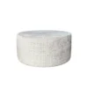Hocker Rond Beige Stof - 80x80x39cm - Cremona