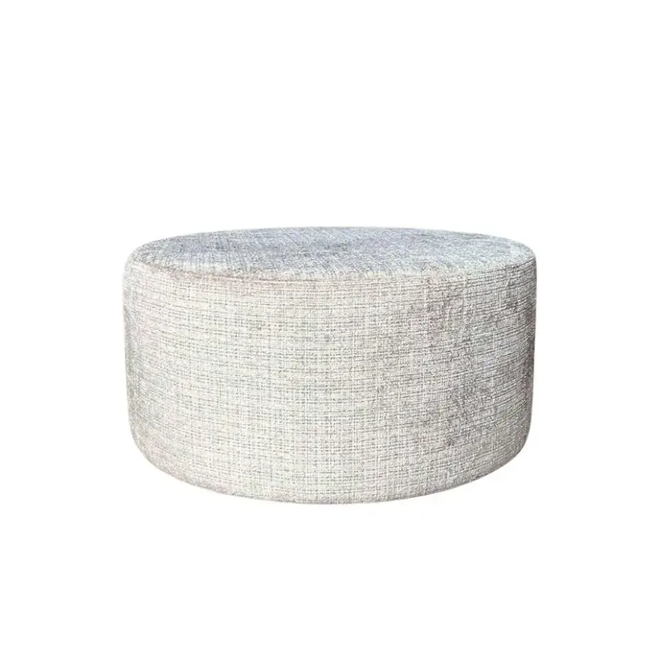 Hocker Rond Beige Stof - 80x80x39cm - Cremona