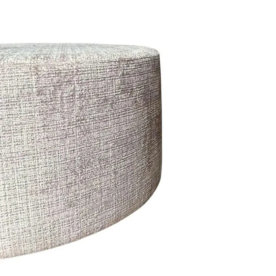 Hocker Rond Beige Stof - 80x80x39cm - Cremona