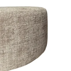 Hocker Rond Taupe Stof - 60x60x32cm - Cremona