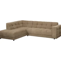 Hoekbank Charlotte met chaise longue links - Raven - taupe