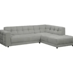 Hoekbank Charlotte met chaise longue rechts - Maloy grijs