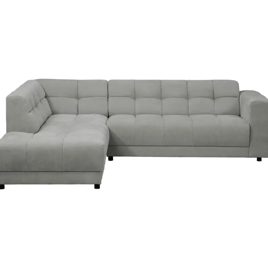 Hoekbank Charlotte met chaise longue links - Maloy grijs