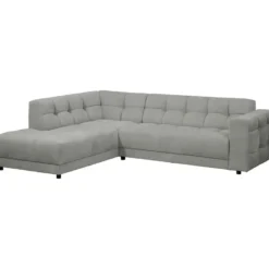 Hoekbank Charlotte met chaise longue links - Maloy grijs