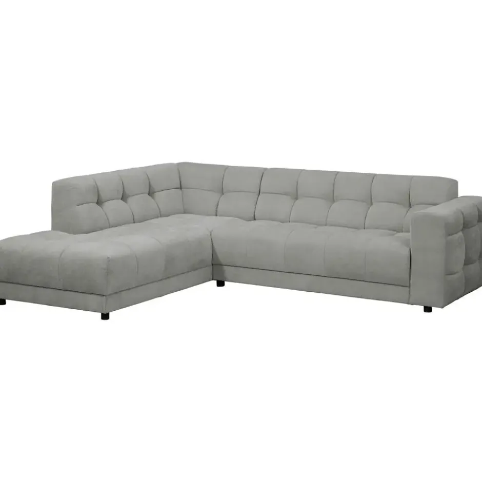 Hoekbank Charlotte met chaise longue links - Maloy grijs