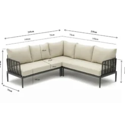 Hoek loungeset 5 personen Aluminium/wicker Grijs Coco Ibiza