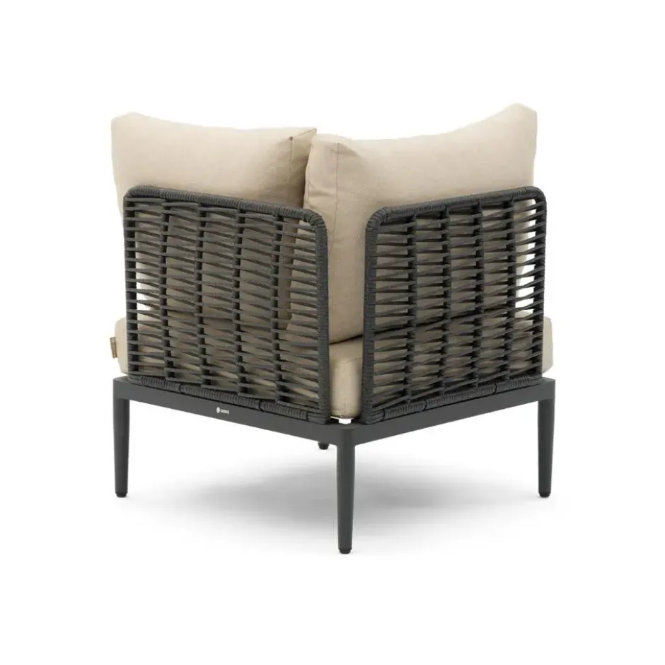 Hoek loungeset 5 personen Aluminium/wicker Grijs Coco Ibiza
