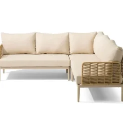 Hoek loungeset 5 personen Wicker/Aluminium/Aluminium/wicker Taupe Coco Ibiza