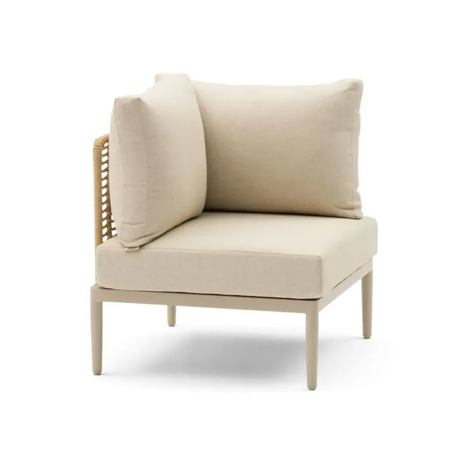 Hoek loungeset 5 personen Wicker/Aluminium/Aluminium/wicker Taupe Coco Ibiza