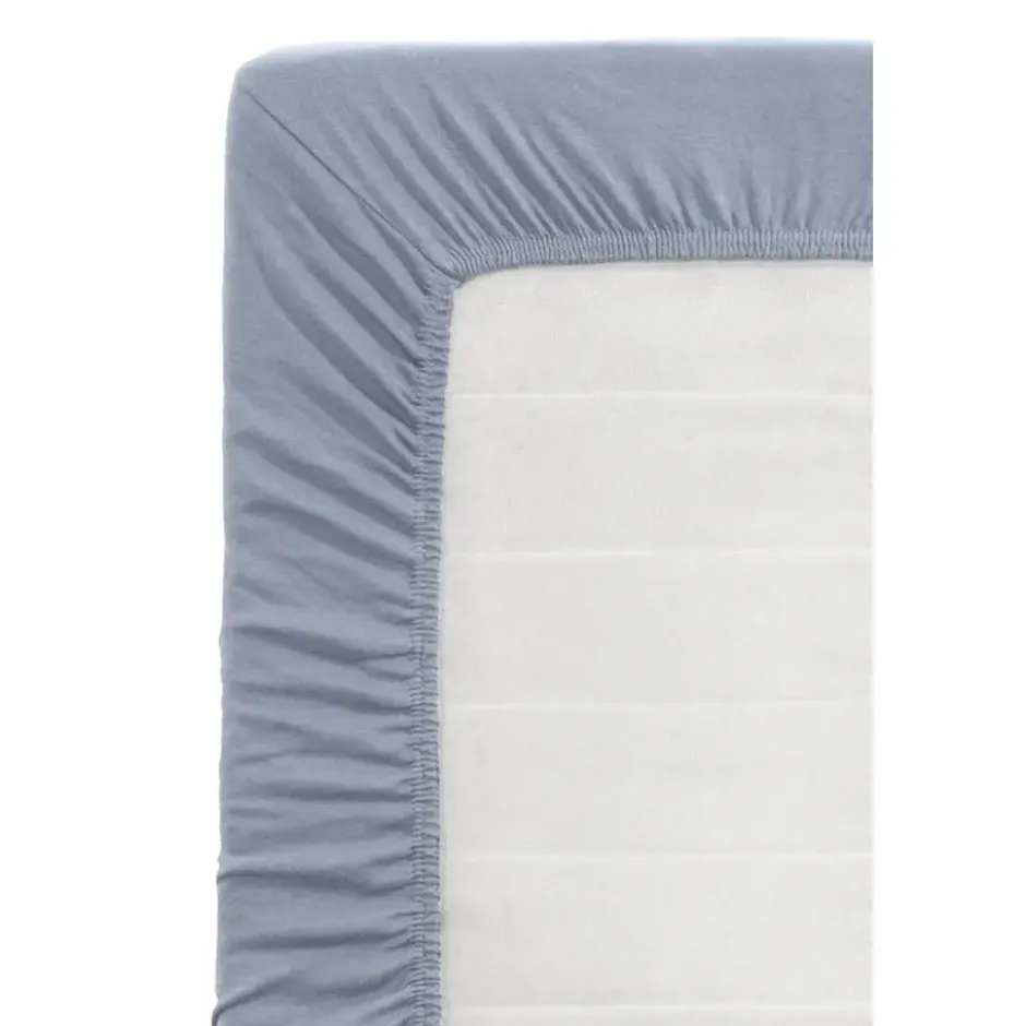 Hoeslaken Jersey - licht blauw - 90x200 cm